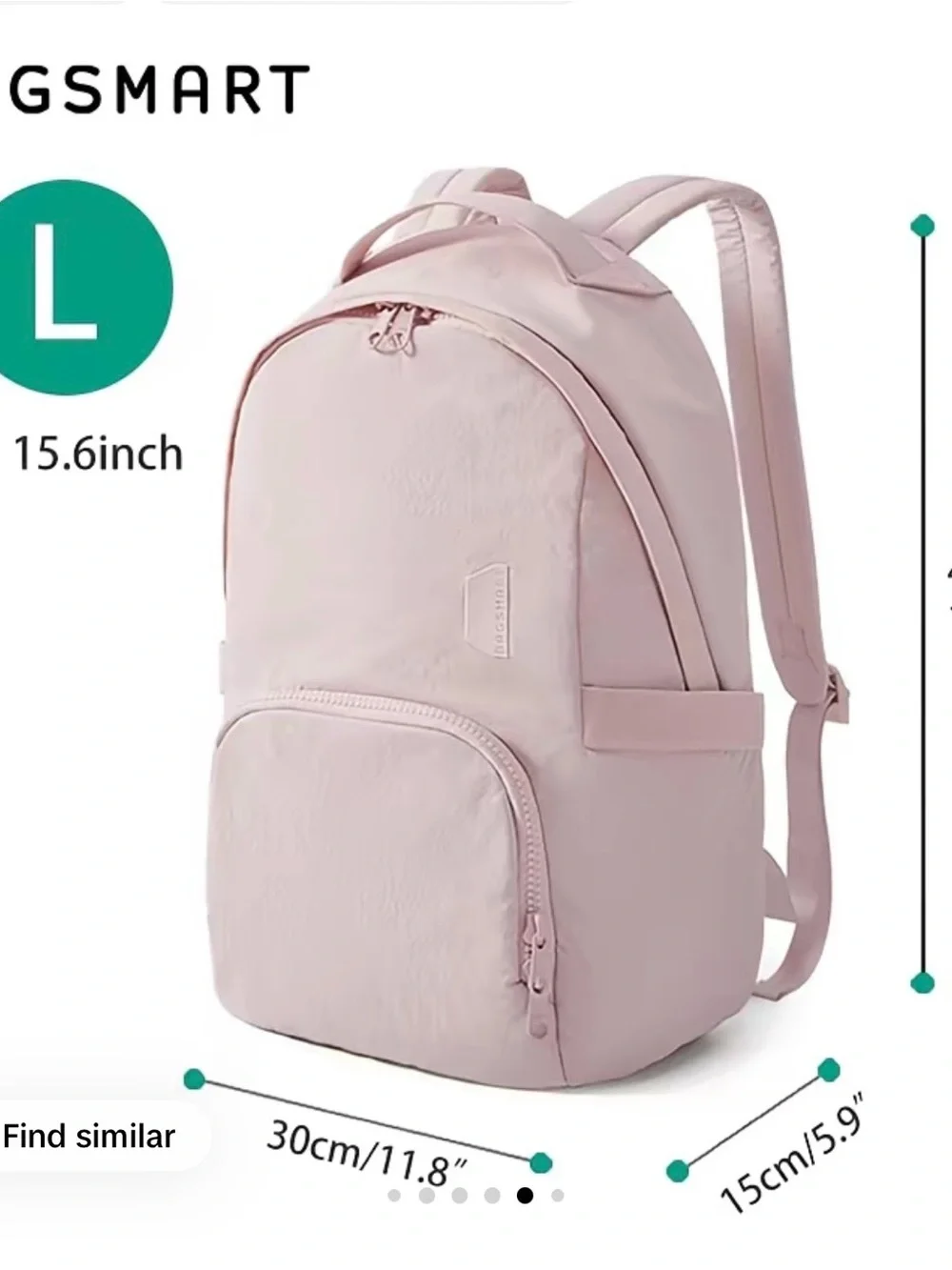 NWT BAGSMART Large Pink Women's Backpack with Laptop Compartment